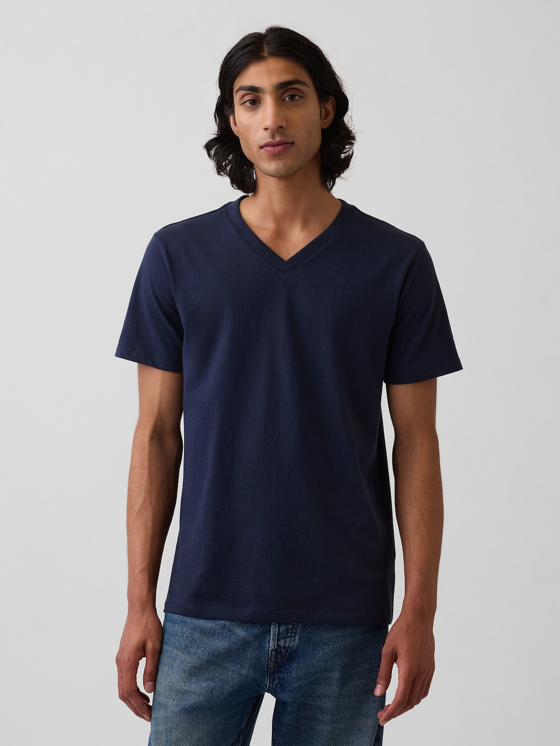 Cotton Jersey V-Neck T-Shirt