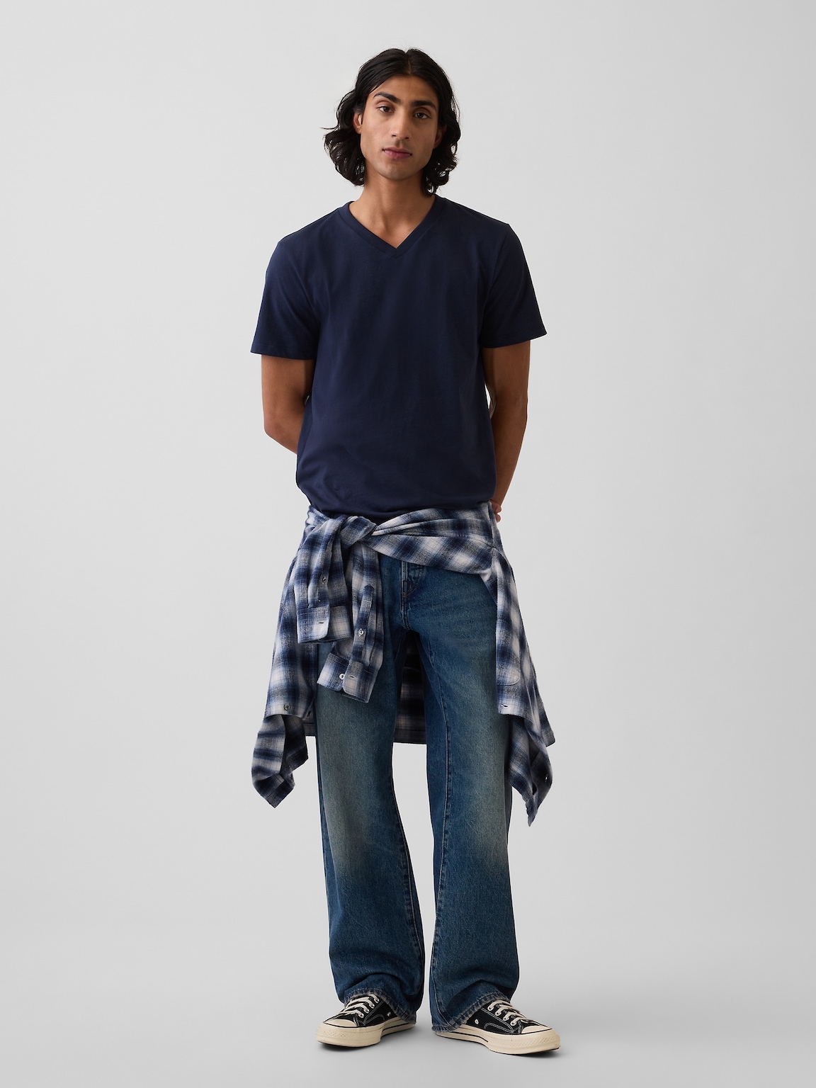 Cotton Jersey V-Neck T-Shirt