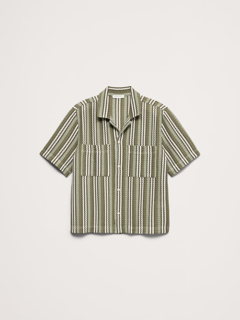 Crochet Stripe Resort Shirt