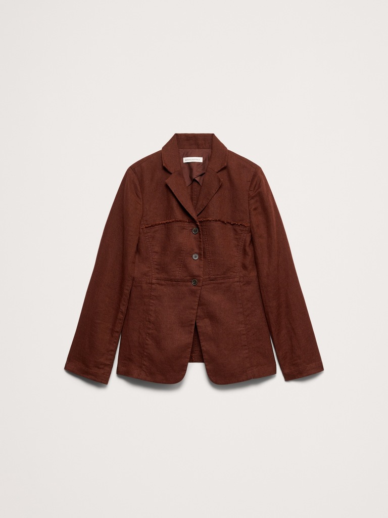 Fringe Linen Blazer