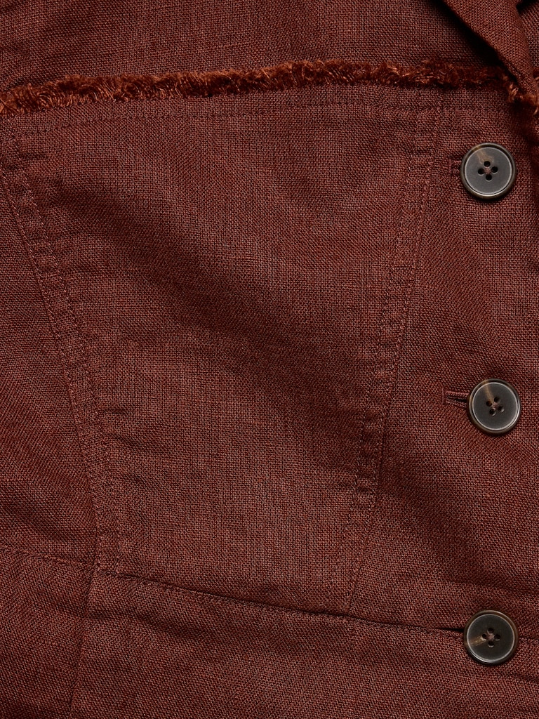 Fringe Linen Blazer