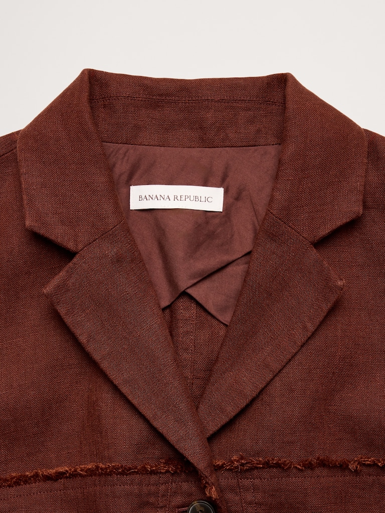 Fringe Linen Blazer