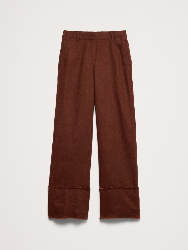 The Everyday Wide-Leg Pant in Fringe-Hem Linen