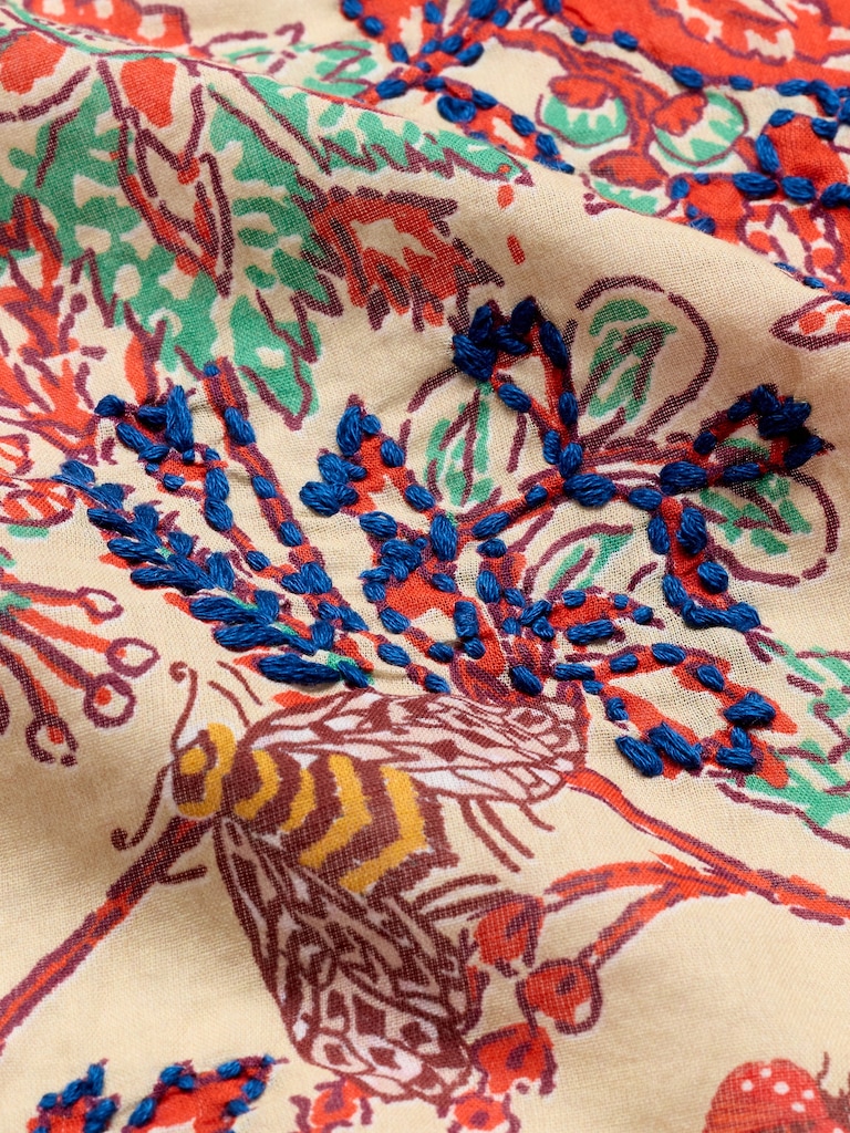Embroidered Cotton Scarf by Vismaya
