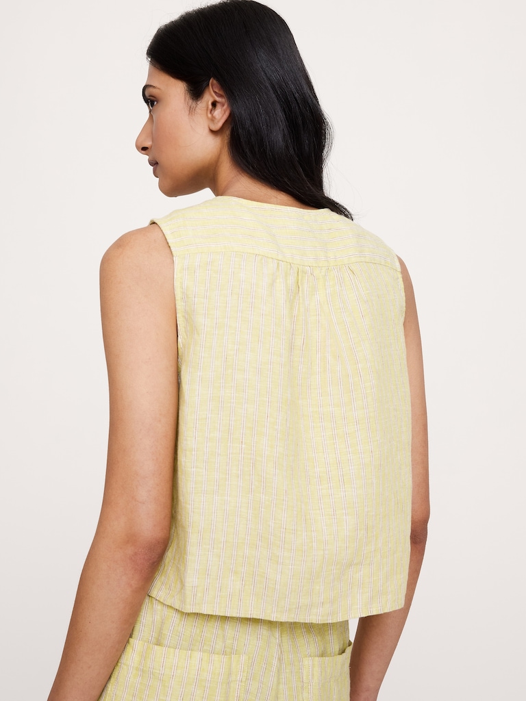 Camisole à double lien en lin