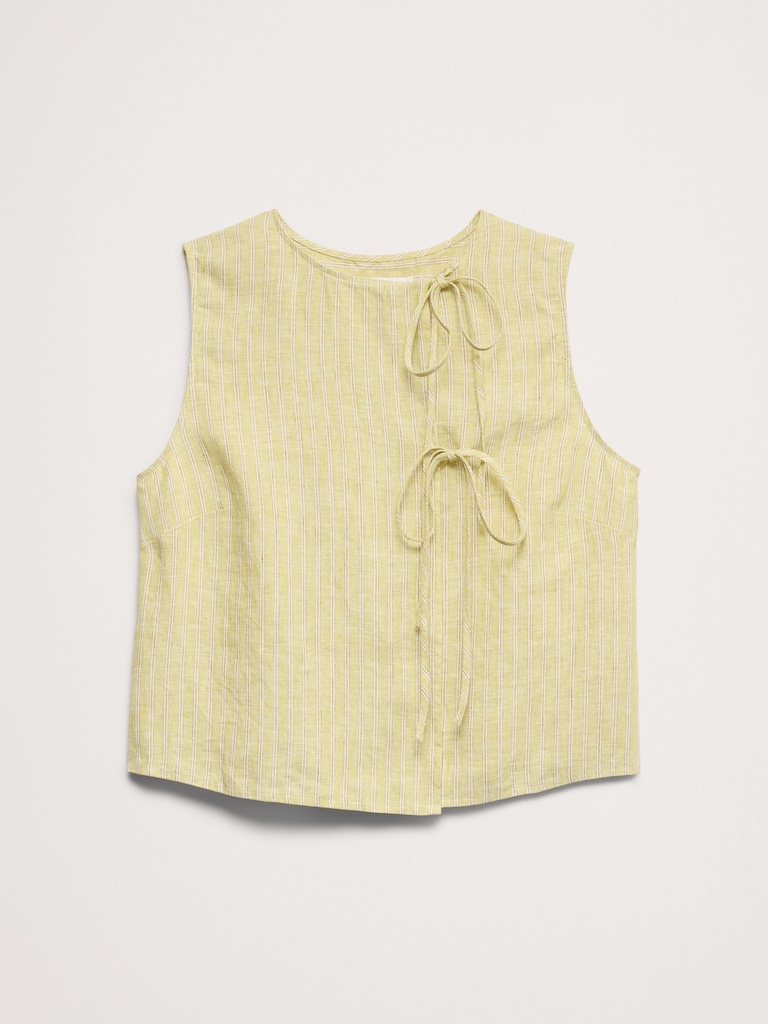 Camisole à double lien en lin