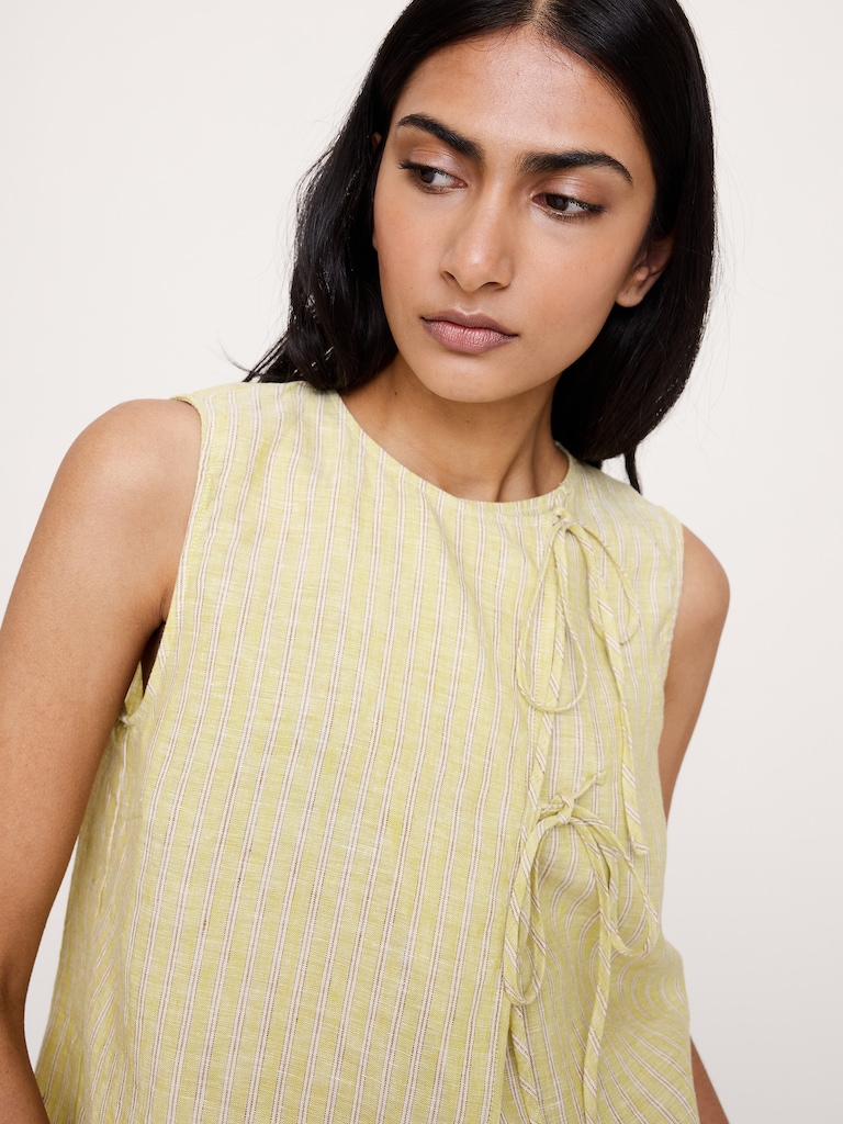 Camisole à double lien en lin