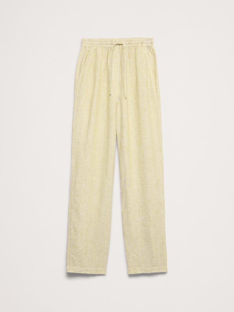 Pantalon droit à taille extensible en lin Escapade