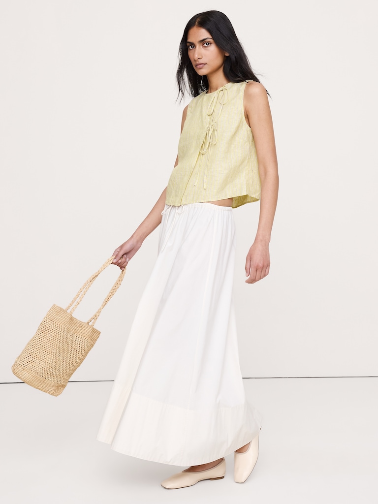 Camisole à double lien en lin