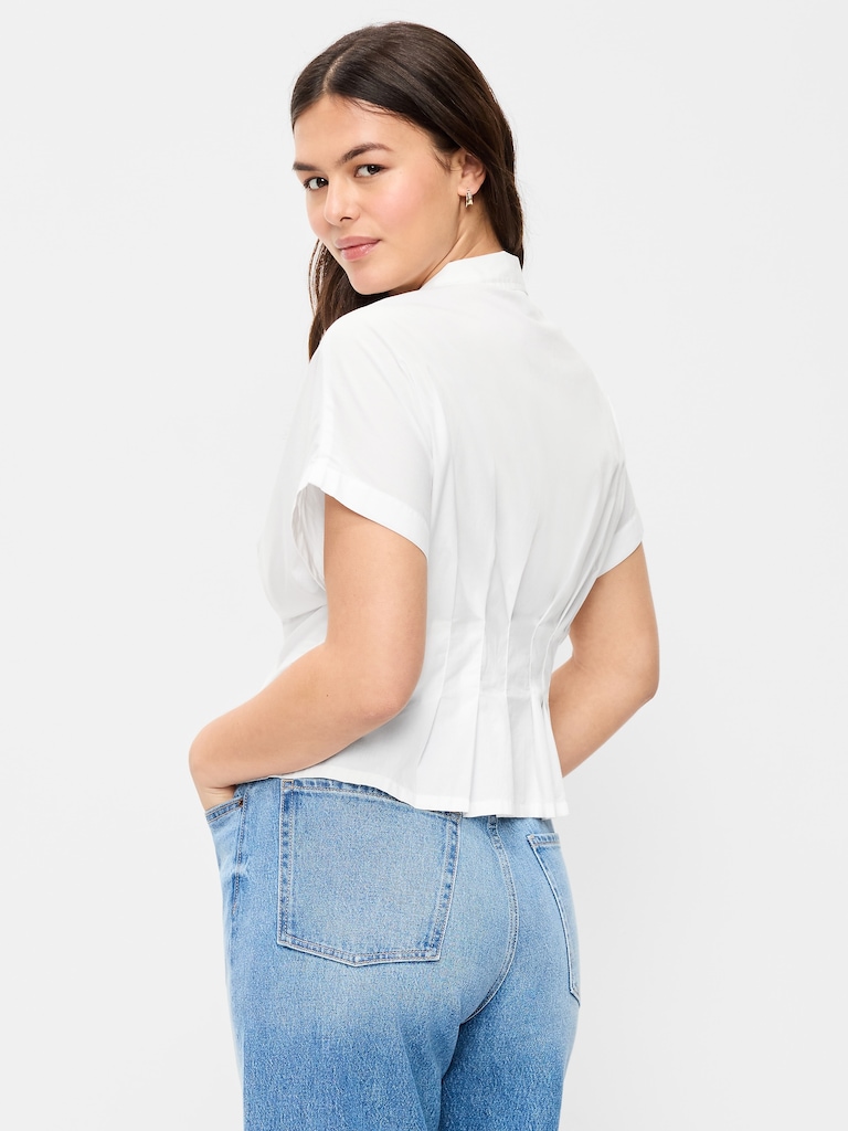 Slim-Waisted Button-Down Shirt