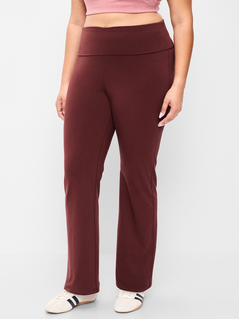 High-Waisted PowerChill Fold-Over Bootcut Leggings