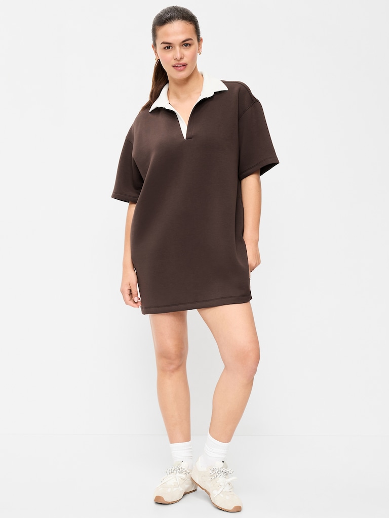Robe polo à manches courtes en molleton raffiné