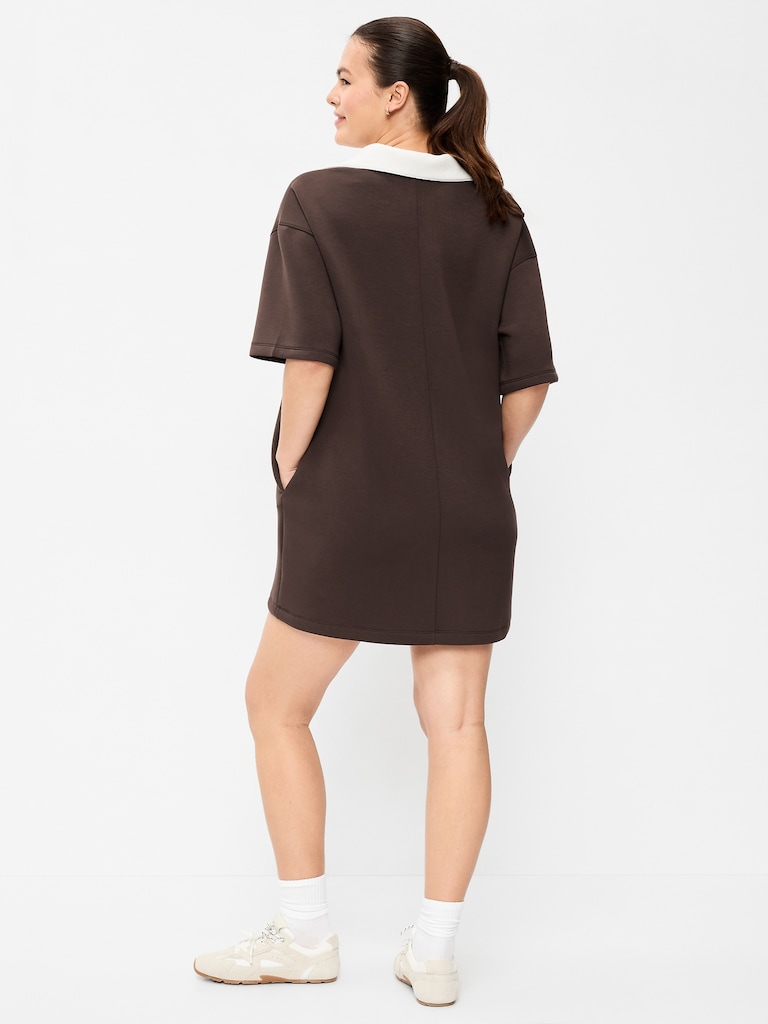 Robe polo à manches courtes en molleton raffiné