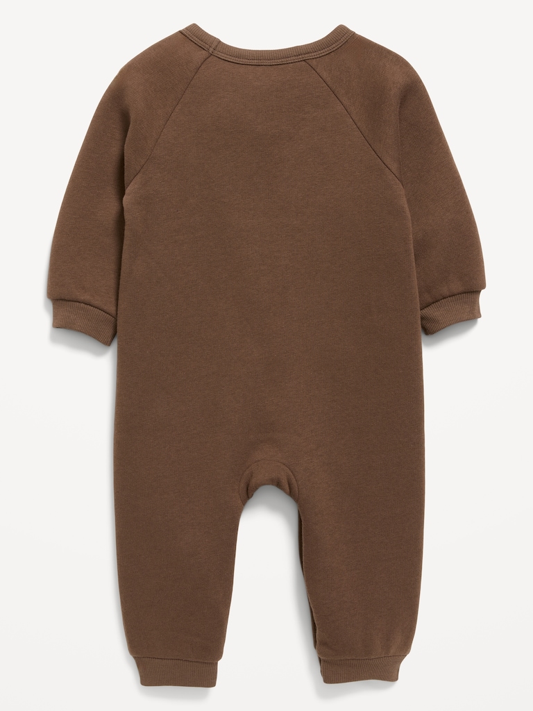 Printed Long-Sleeve Fleece One-Piece for Baby