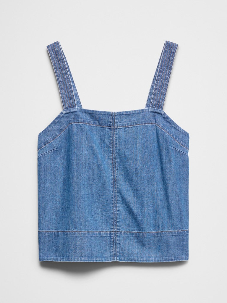 Denim Trapunto Tank