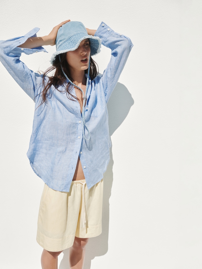 6" Linen-Blend Easy Shorts