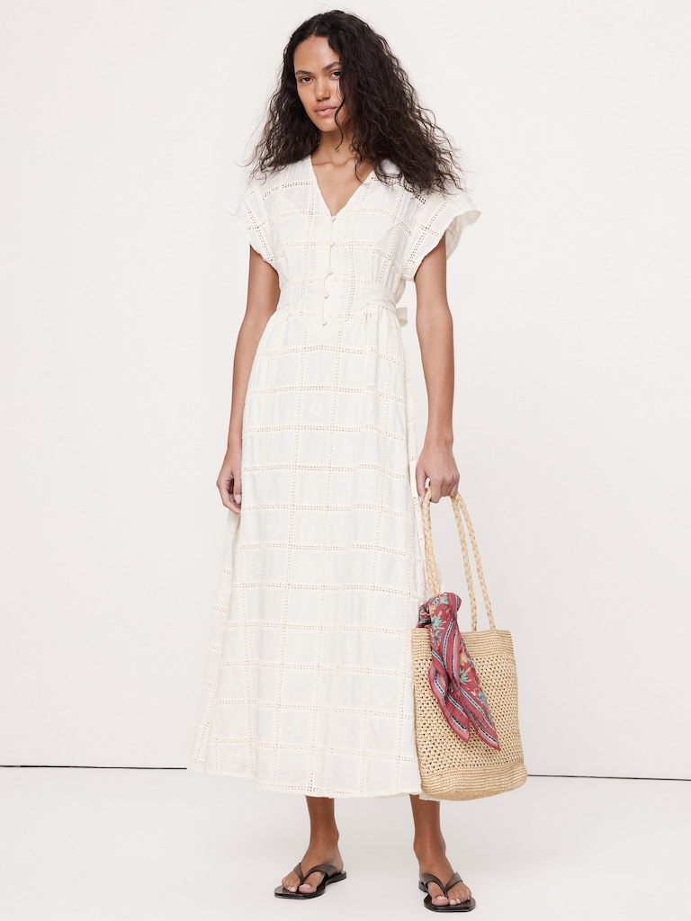 Embroidered Cotton Maxi Dress