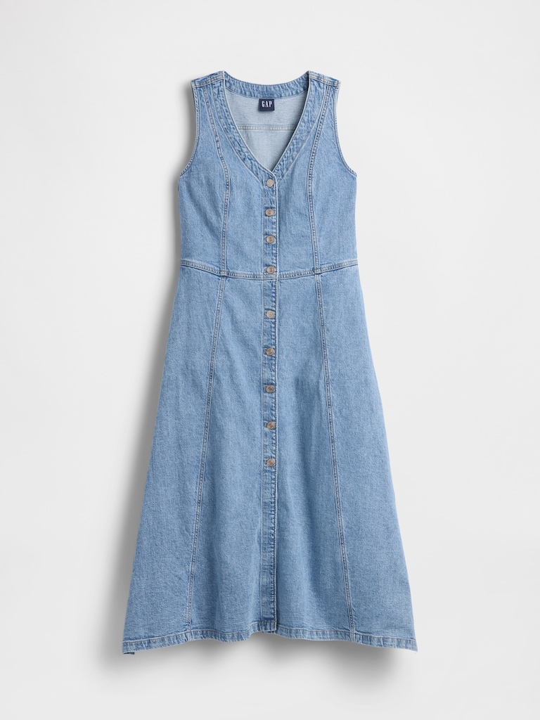 Denim Handkerchief Midi Dress