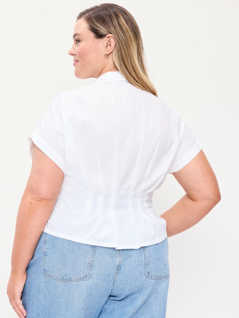 Slim-Waisted Button-Down Shirt