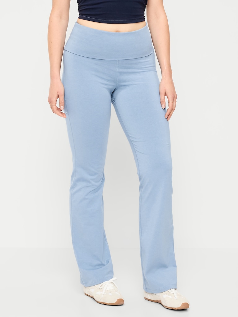 High-Waisted PowerChill Fold-Over Bootcut Leggings