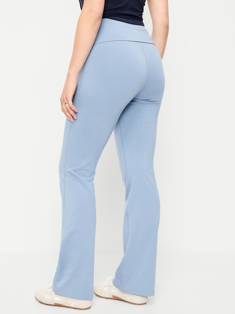 High-Waisted PowerChill Fold-Over Bootcut Leggings