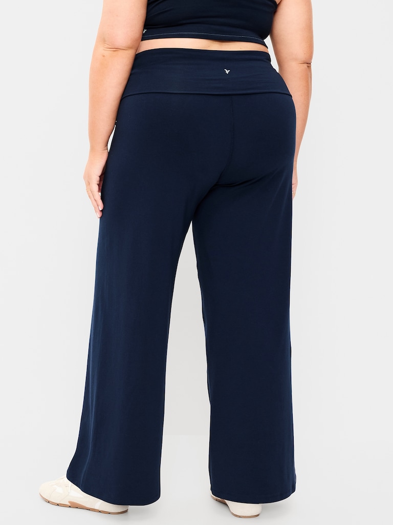 High-Waisted PowerChill Fold-Over Wide-Leg Pants