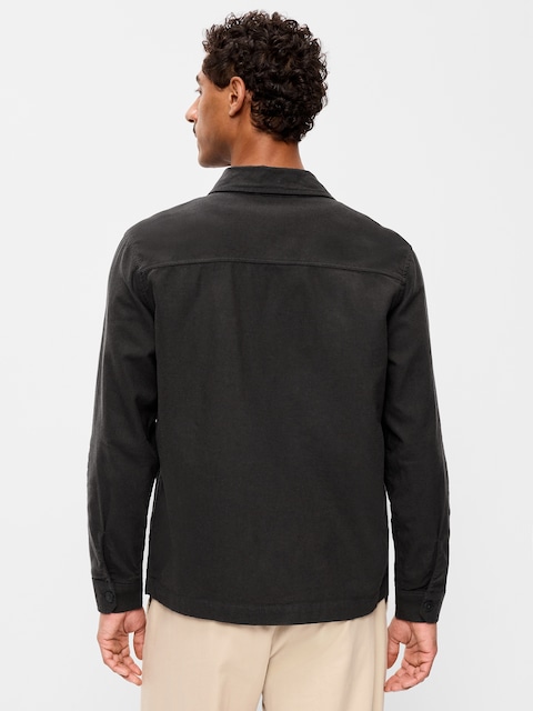 Linen-Blend Chore Jacket
