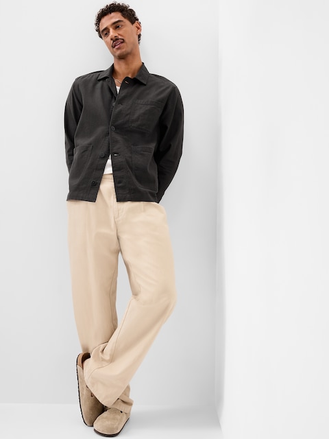 Linen-Blend Chore Jacket