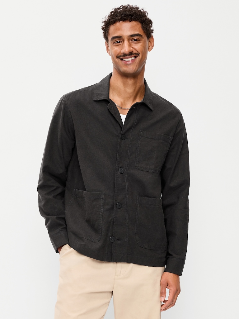 Veste de travail en mélange de lin