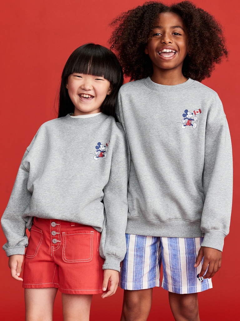 Chandail en coton ouaté à imprimé de drapeau et logo unisexe Mickey Mouse Old Navy x Disney© pour enfant