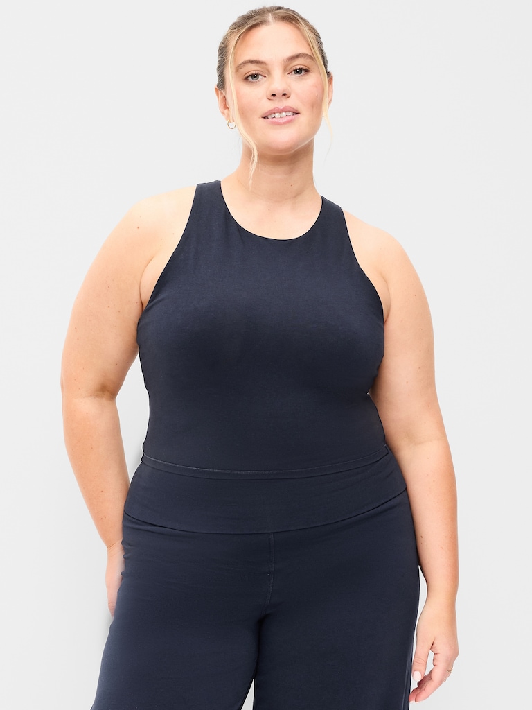 Medium Support PowerSoft High-Neck Racerback Sports Bra