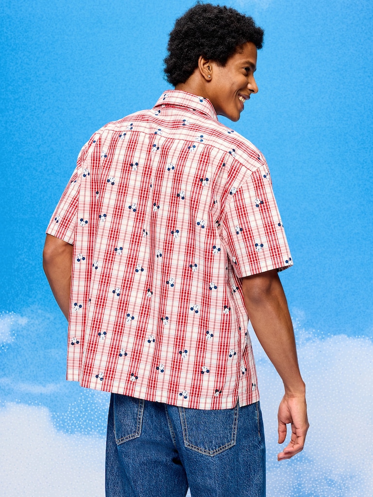 Old Navy x Disney Mickey Mouse Loose Fit Plaid Shirt for Men