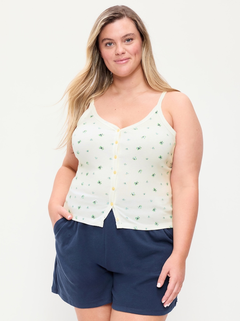 Button-Down Cami Tank Top