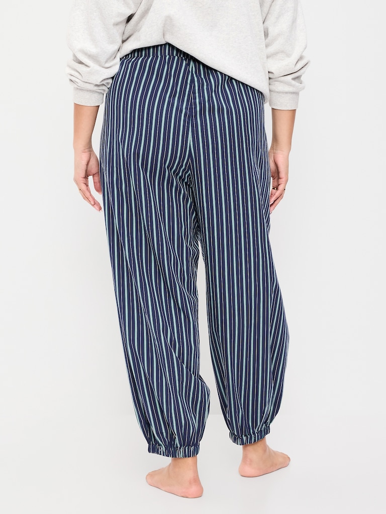 Cinched Poplin Balloon Pants
