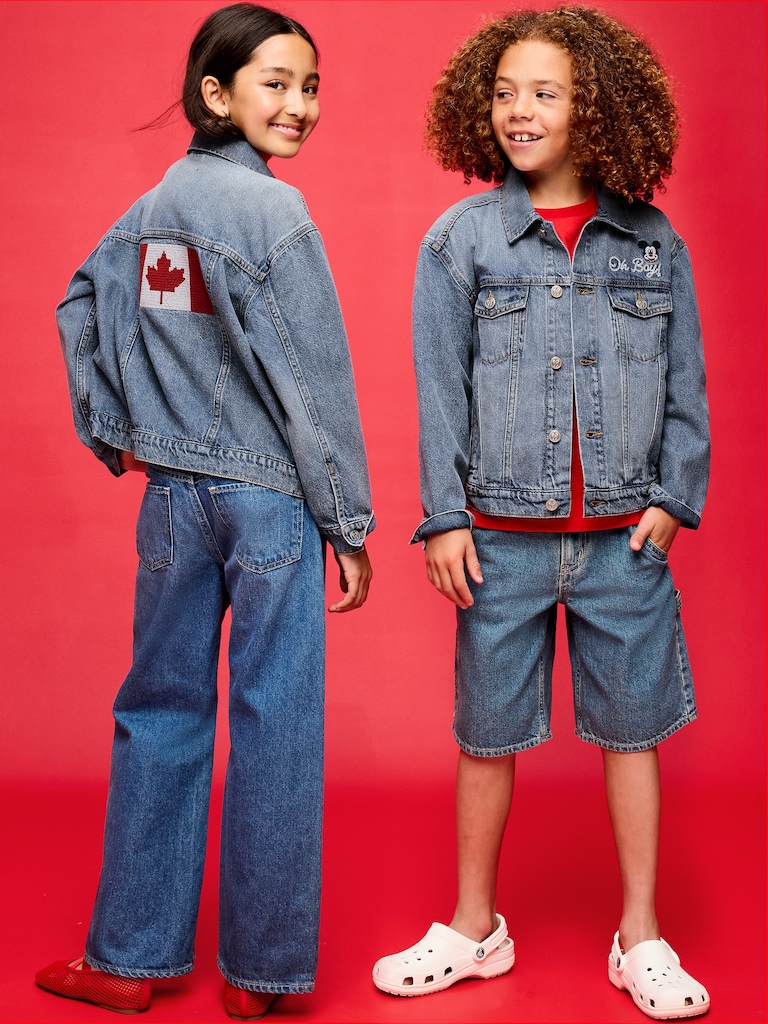 Veste de camionneur en denim à logo Mickey Mouse Old Navy x Disney unisexe pour enfant
