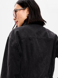 Funnel-Neck Denim Jacket