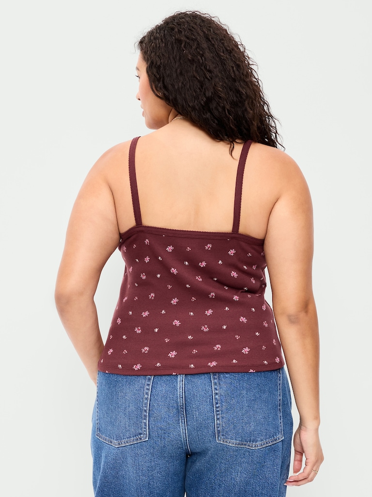 Button-Front Cami Tank Top