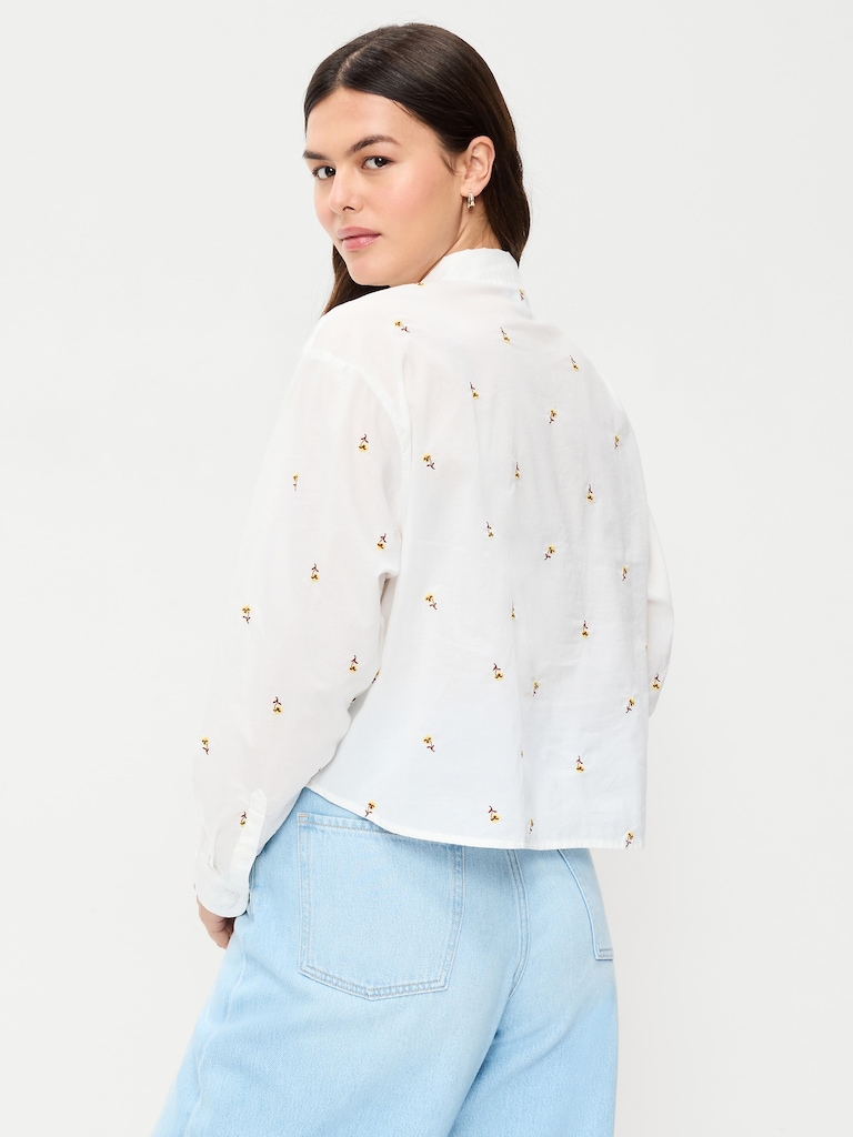 Cropped Button-Down Shirt