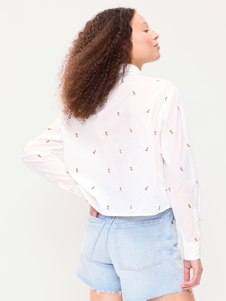 Cropped Button-Down Shirt