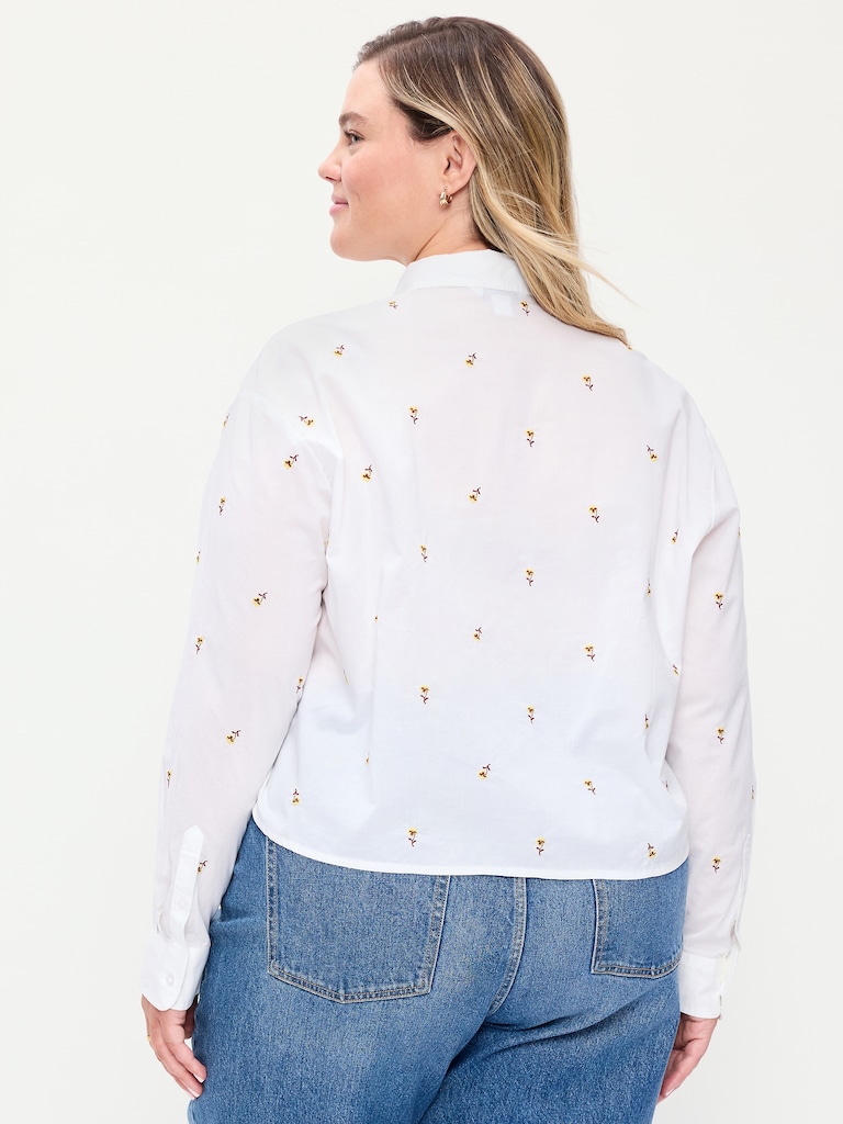 Cropped Button-Down Shirt