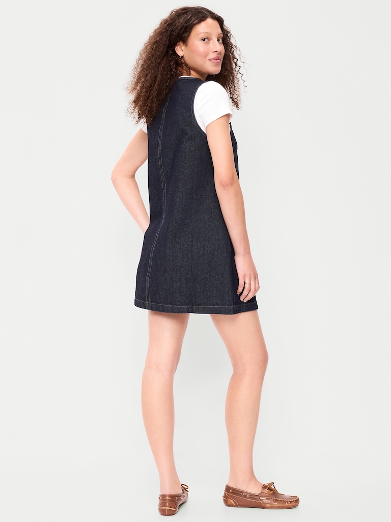 Patch Pocket Denim Mini Dress