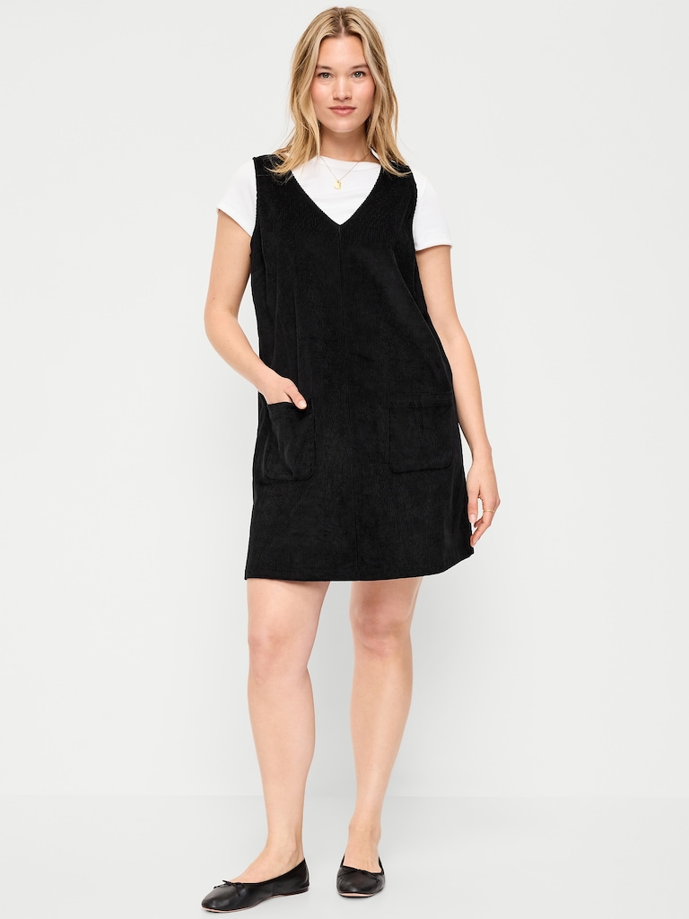 Sleeveless Pinafore Mini Dress