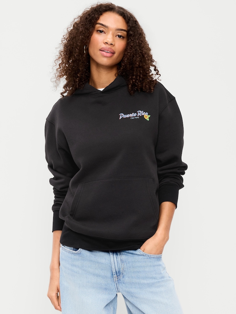 Logo-Graphic Popover Hoodie