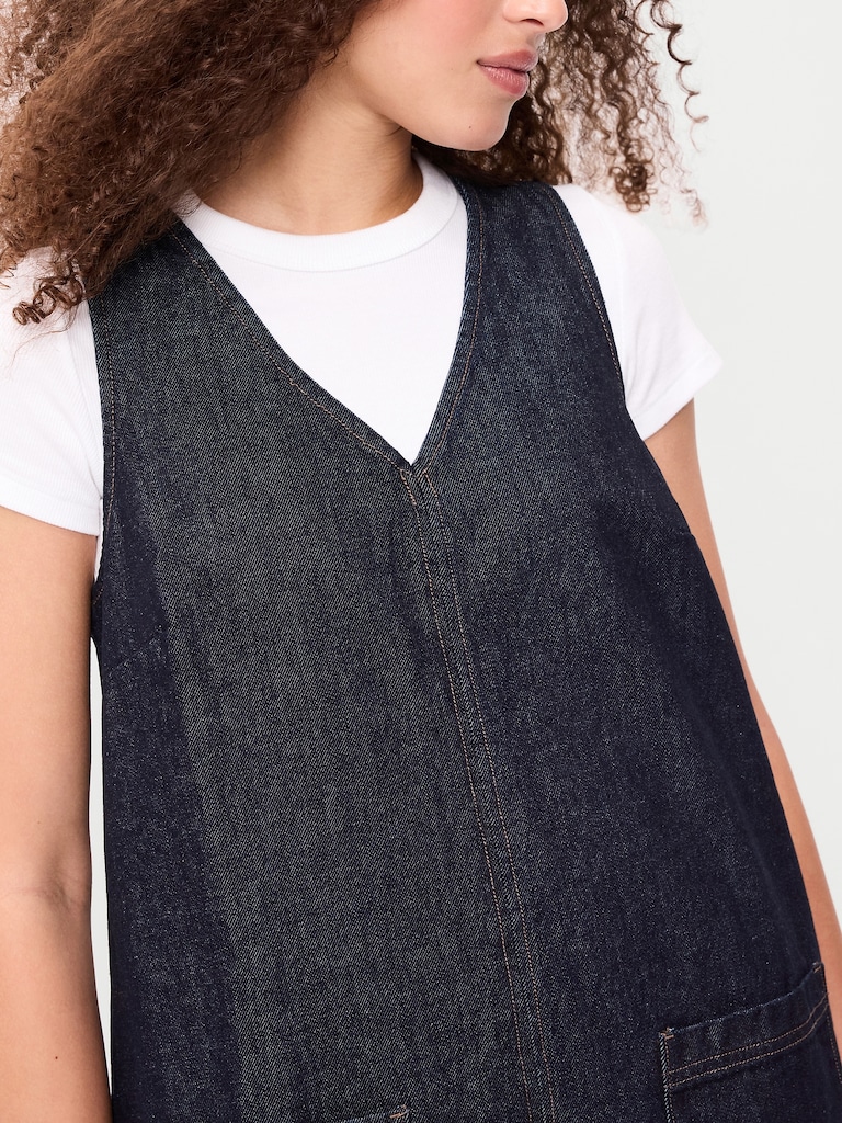 Patch Pocket Denim Mini Dress