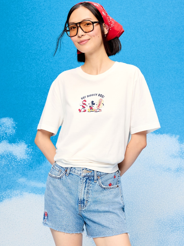 Old Navy x Disney Mickey Mouse Logo-Graphic T-Shirt for Adults
