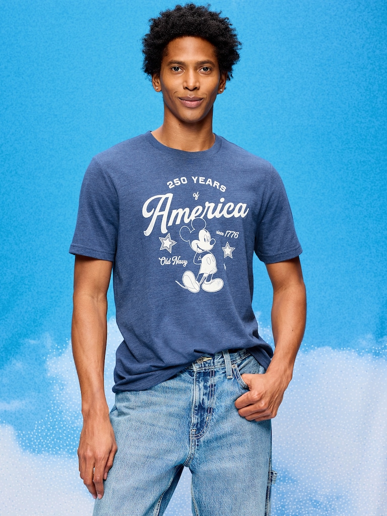 Old Navy x Disney Mickey Mouse Logo-Graphic T-Shirt for Adults