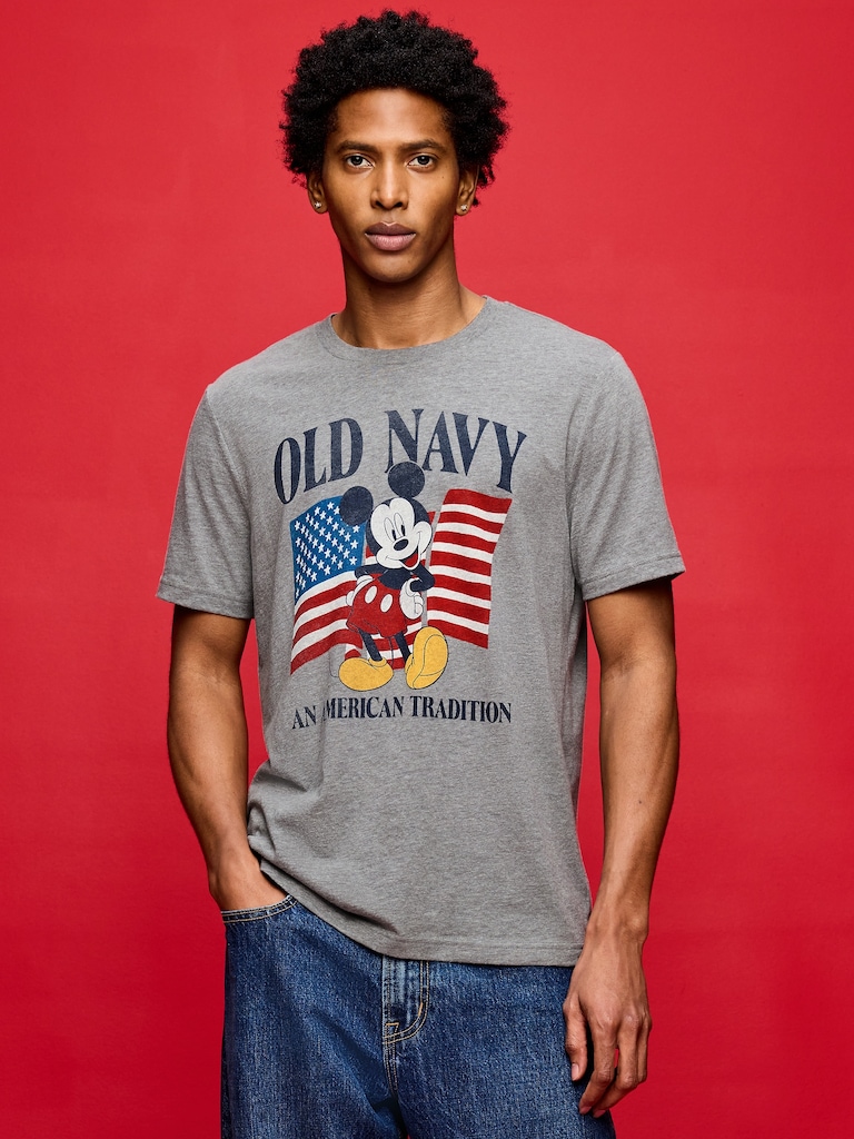 Old Navy x Disney Mickey Mouse Logo-Graphic T-Shirt for Adults