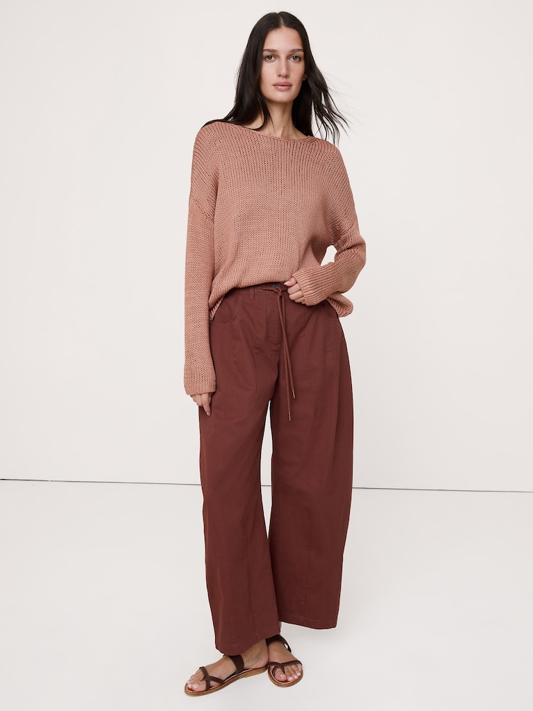 Coastal Cotton Boat-Neck Sweater
