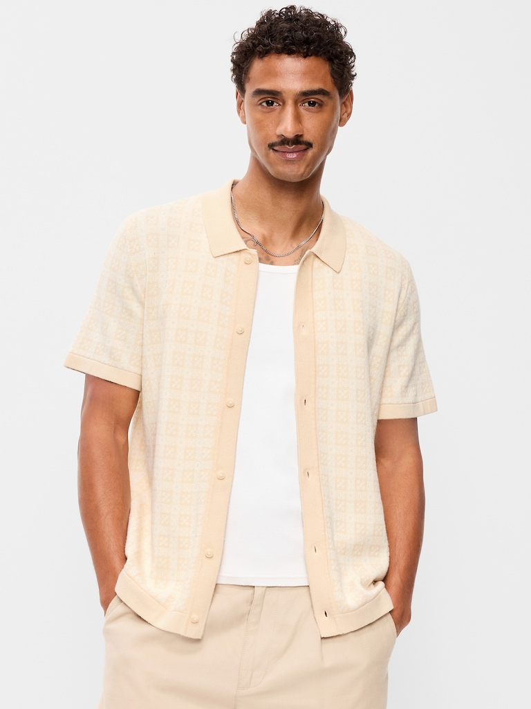 Short-Sleeve Sweater Shirt