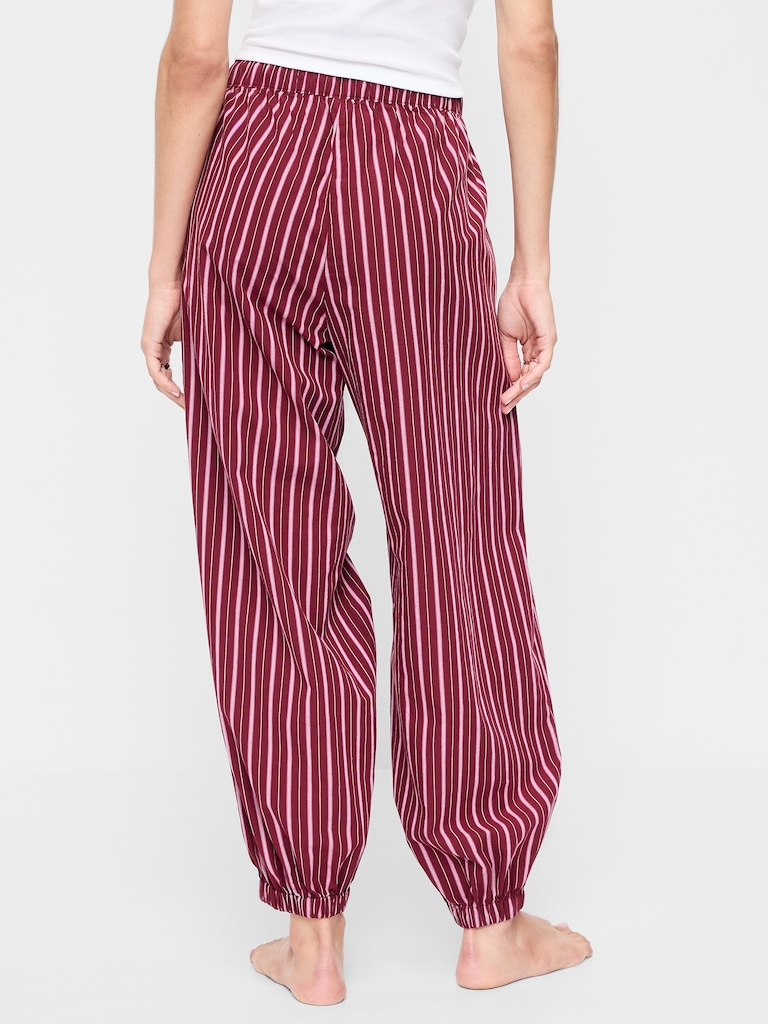 Cinched Poplin Balloon Pants